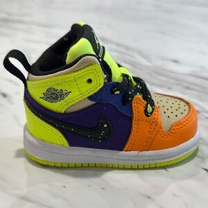 Jordan Kids Sneakers - Neon Yellow, Purple, Orange, Black
